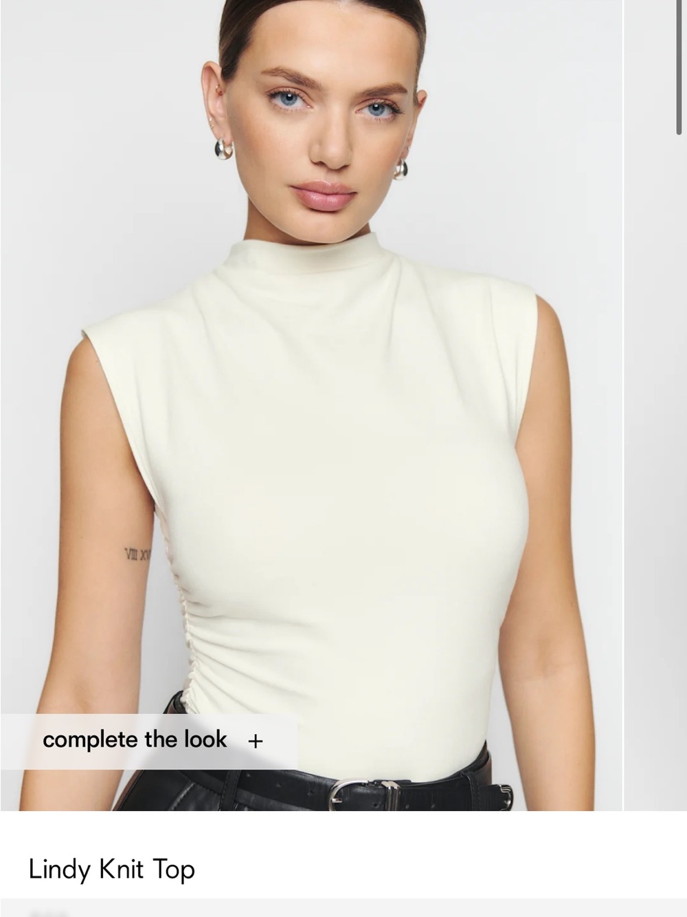 Lindy Knit Reformation top in Ivory